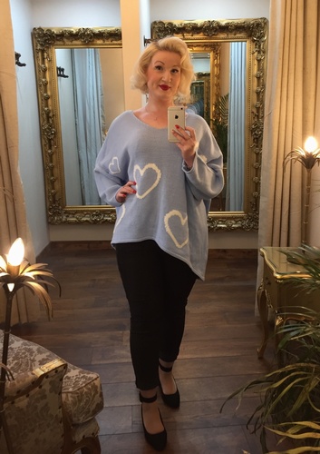 Heart jumper Baby blue
