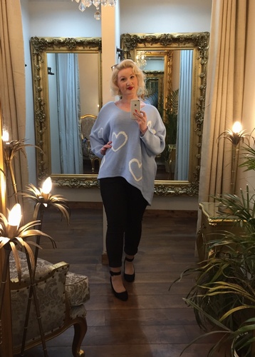 Heart jumper Baby blue