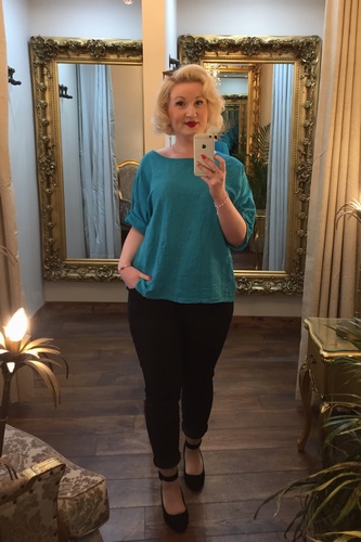 Cheesecloth top teal