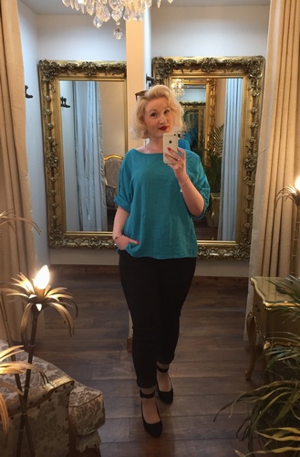 Cheesecloth top teal