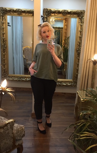 Cheesecloth top khaki