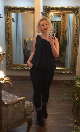 Lace Vest Navy