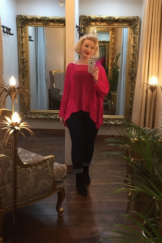 Designer inspired knit cerise