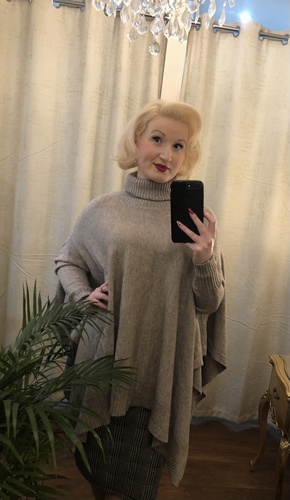 Designer Inspired Polo Batwing Knit Oatmeal