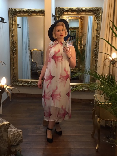 Silk Dress Cerise