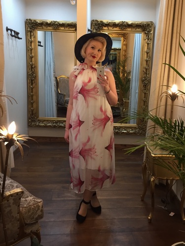 Silk Dress Cerise