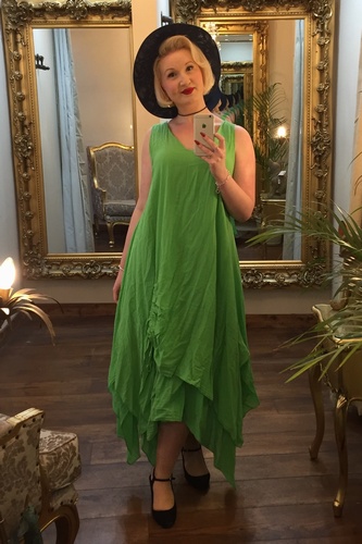 Ruched Dress Green