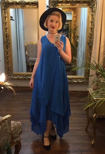 Ruched Dress Cobalt