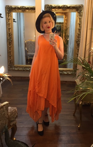 Ruched Dress Orange