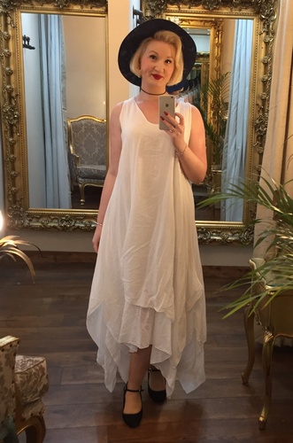 Ruched Dress White