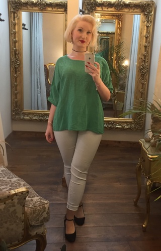 Cheesecloth Top Green