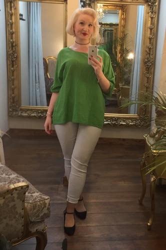 Cheesecloth Top Apple Green
