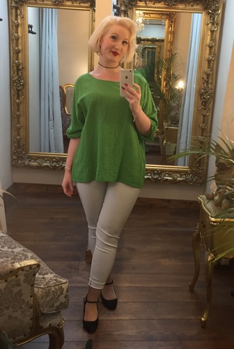 Cheesecloth Top Apple Green