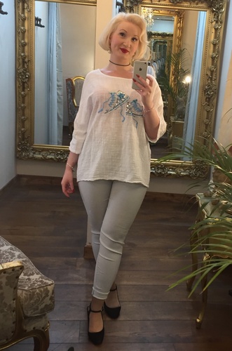 Shoe Tee white/Blue