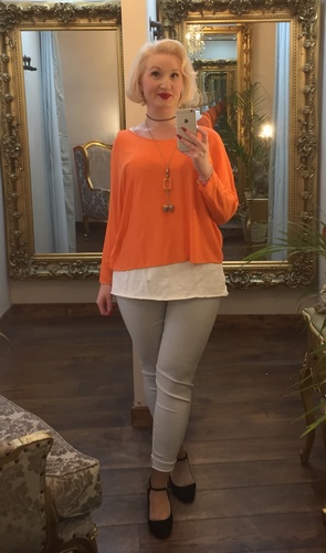 Plain Necklace Top Orange