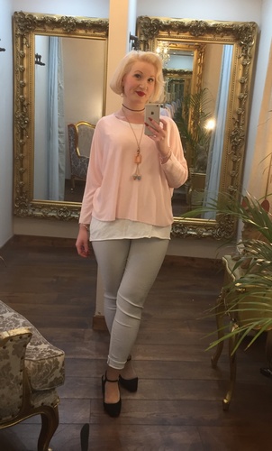 Plain Necklace Top Pink