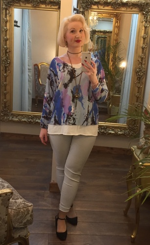 Paint Necklace Top Blue
