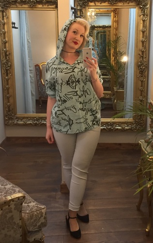 Word Hood Top Mint