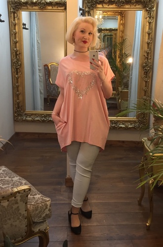 Sequin Heart Tunic Pink
