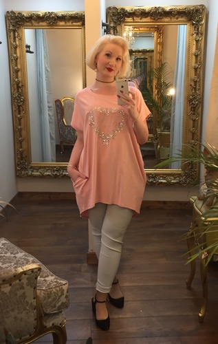 Sequin Heart Tunic Pink