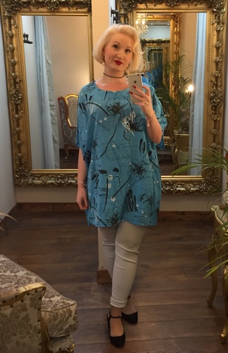 Slash Tunic Top Blue