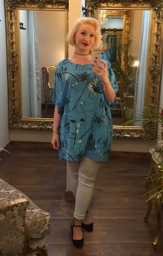 Slash Tunic Top Blue