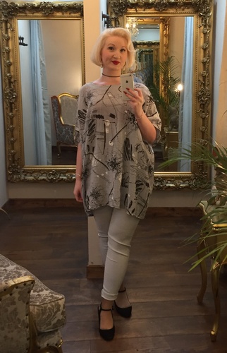 Slash Tunic Top Grey
