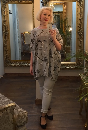 Slash Tunic Top Grey