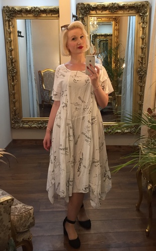Print Dress White