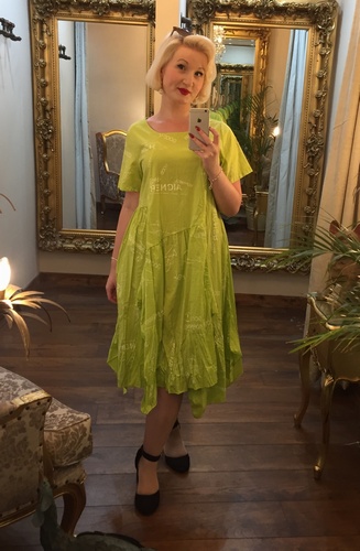 Print Dress Lime Green