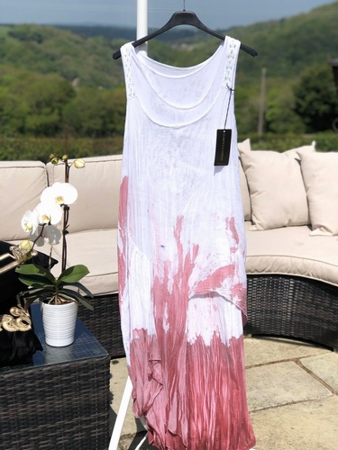 Hand Dyed Dress Strawberry Pink