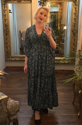 Silk Dress Navy