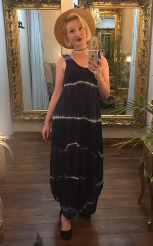 Tye Dye Dress Navy