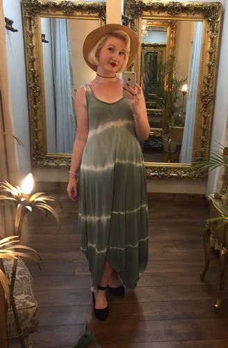 Tye Dye Dress Khaki