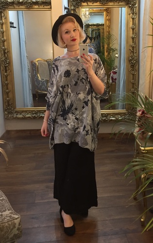 Flower Tunic Dark Grey/Navy