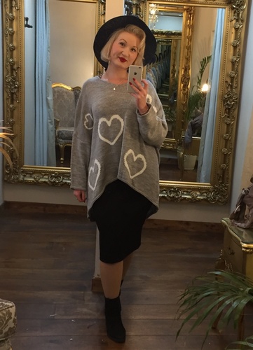 Heart Jumper Grey