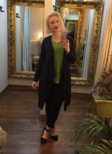 Basic Long Cardigan Navy