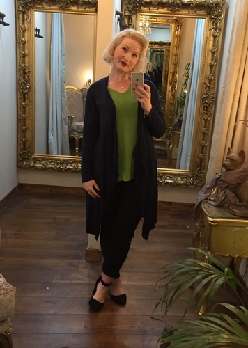 Basic Long Cardigan Navy