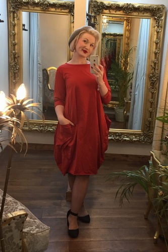 Pkt Dress Rust