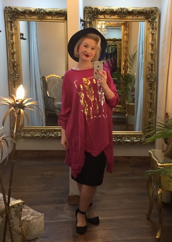 Feather Tunic Cerise