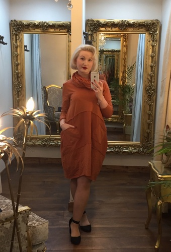 Scarf Tunic Dress Rust