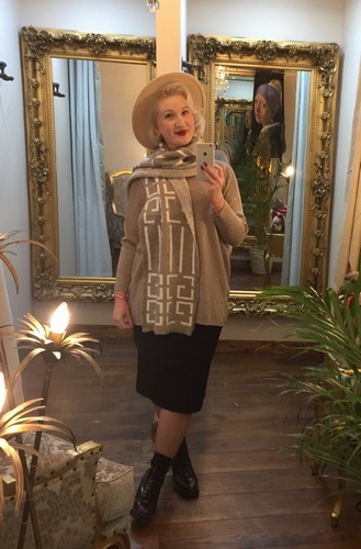 Designer Inspired Scarf Knit Mushroom