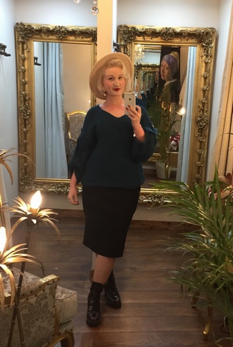 Button Arm Knit Teal