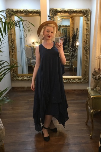 Ruched Dress Navy
