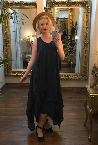 Ruched Dress Navy