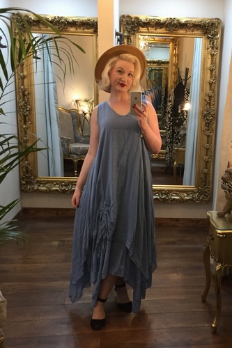 Ruched Dress Blue