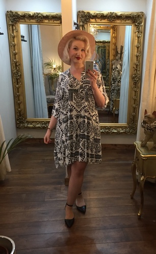 Print Tunic Dress Navy