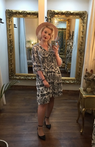 Print Tunic Dress Navy