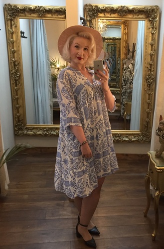 Print Tunic Dress Blue