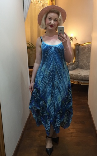 Boho Dress Aqua Blue
